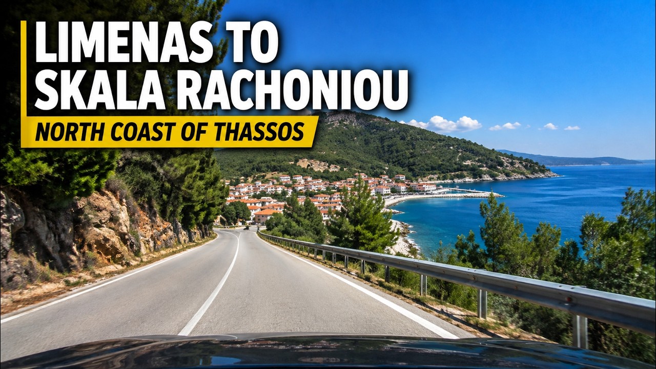 🚗 Driving in THASSOS | LIMENAS to SKALA RACHONÍOU | GREECE #4k60fps