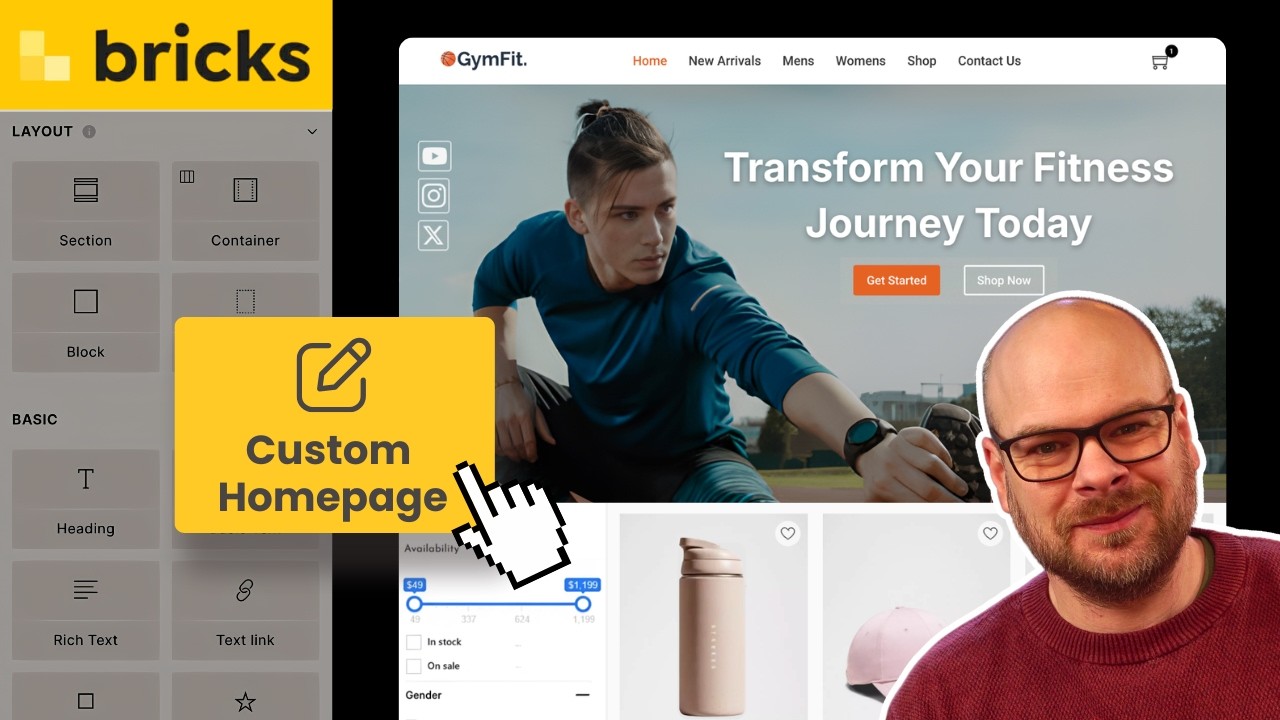 Разработка дизайна главной страницы с помощью Bricks Builder + WordPress (2026)