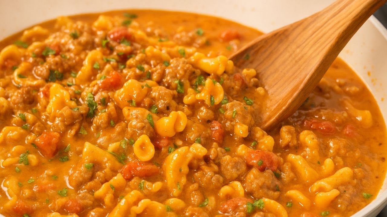 Creamy Beef Tomato Pasta with Parmesan  | Flayra Kitchen