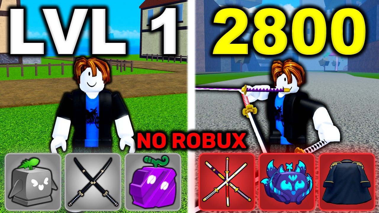 От нуба до профи в Blox Fruits БЕЗ ROBUX!
