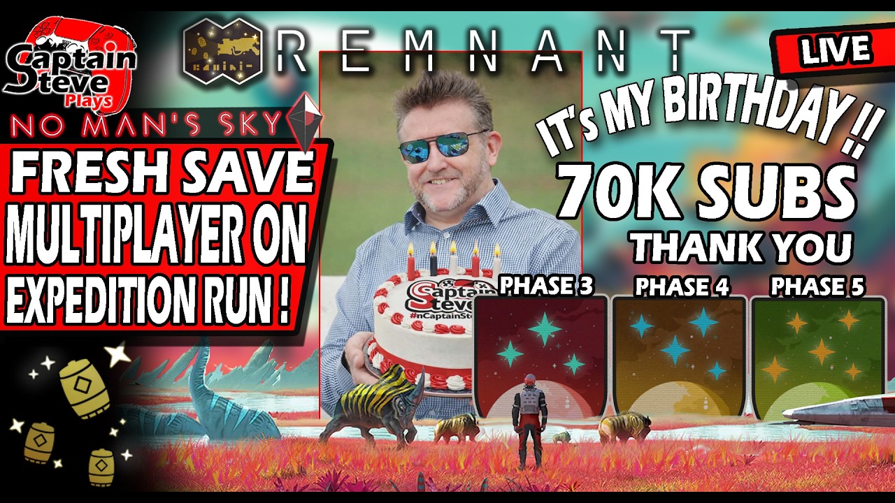 No Man's Sky Remnants Phases 3 4 5 - Multiplayer On Fresh Save - Live - 70K Subs Birthday Stream