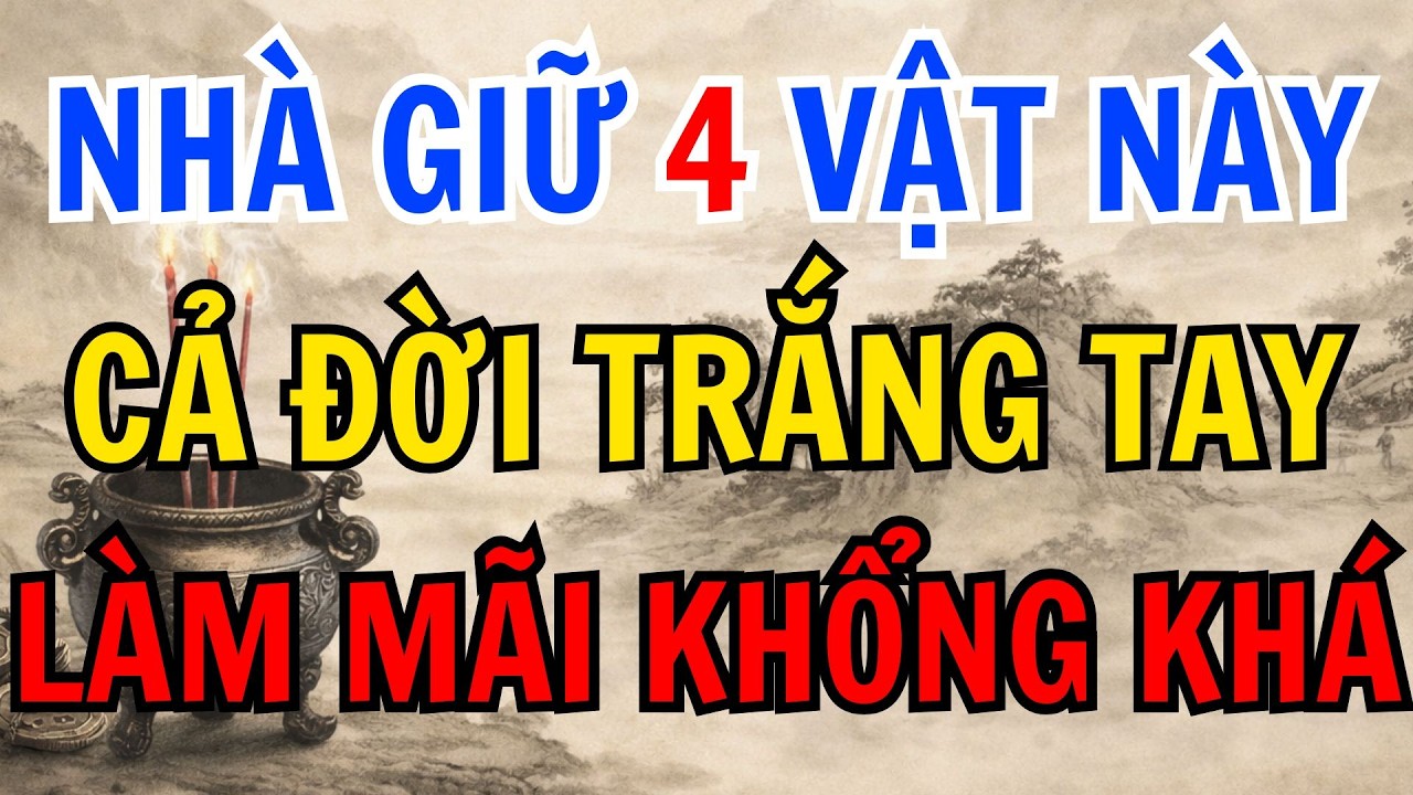 NHÀ GIỮ 4 VẬT NÀY, CẢ ĐỜI TRẮNG TAY. LÀM MÃI KHÔNG KHÁ - lời phật dạy #phongthuy #phatphap