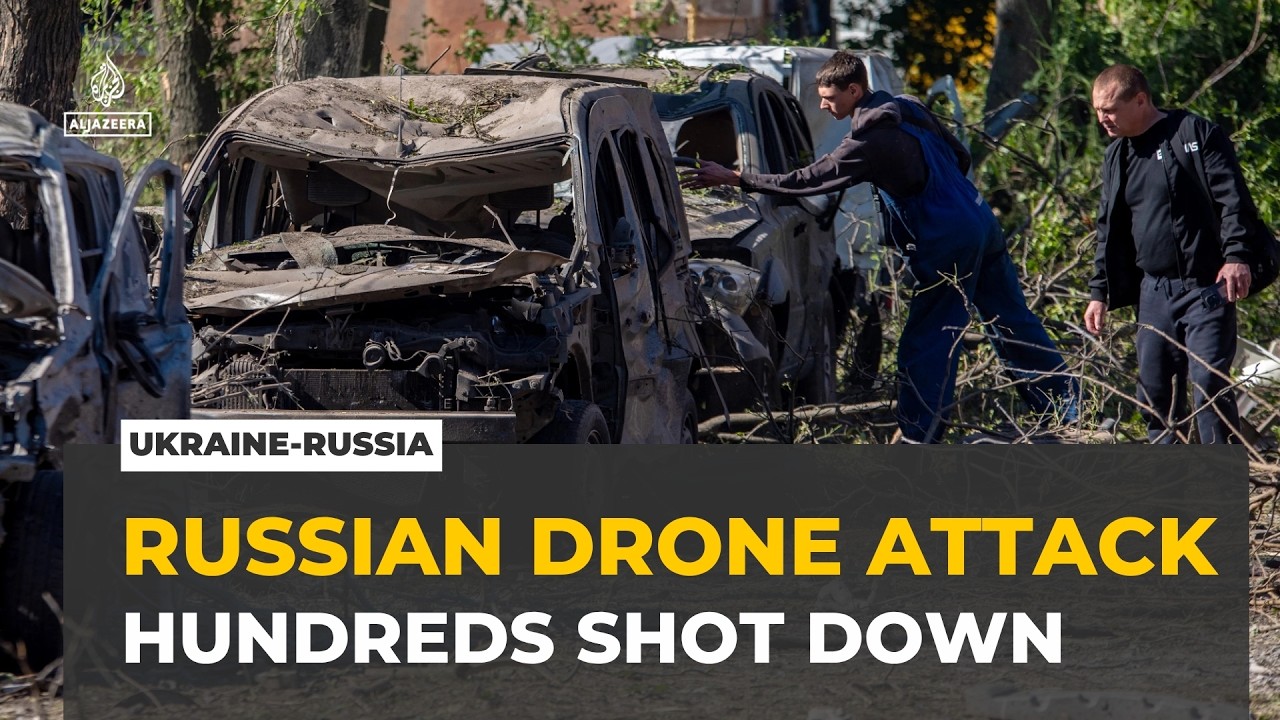 Russian defence ministry says its forces shot down hundreds of Ukrainian drones overnight