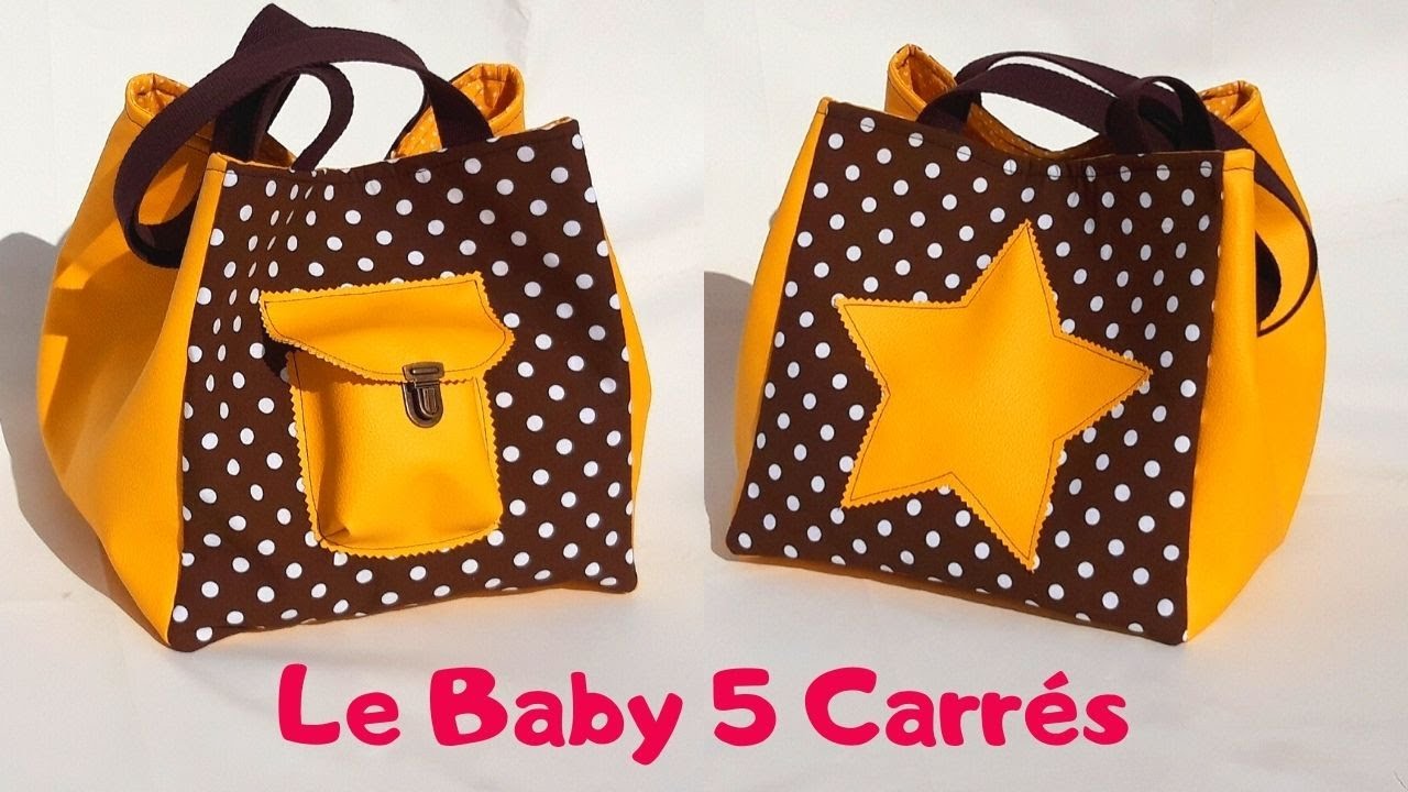Tuto #diy facile pour Coudre Le Sac en Tissu et Simili #Baby5Carrés 🤗🥰