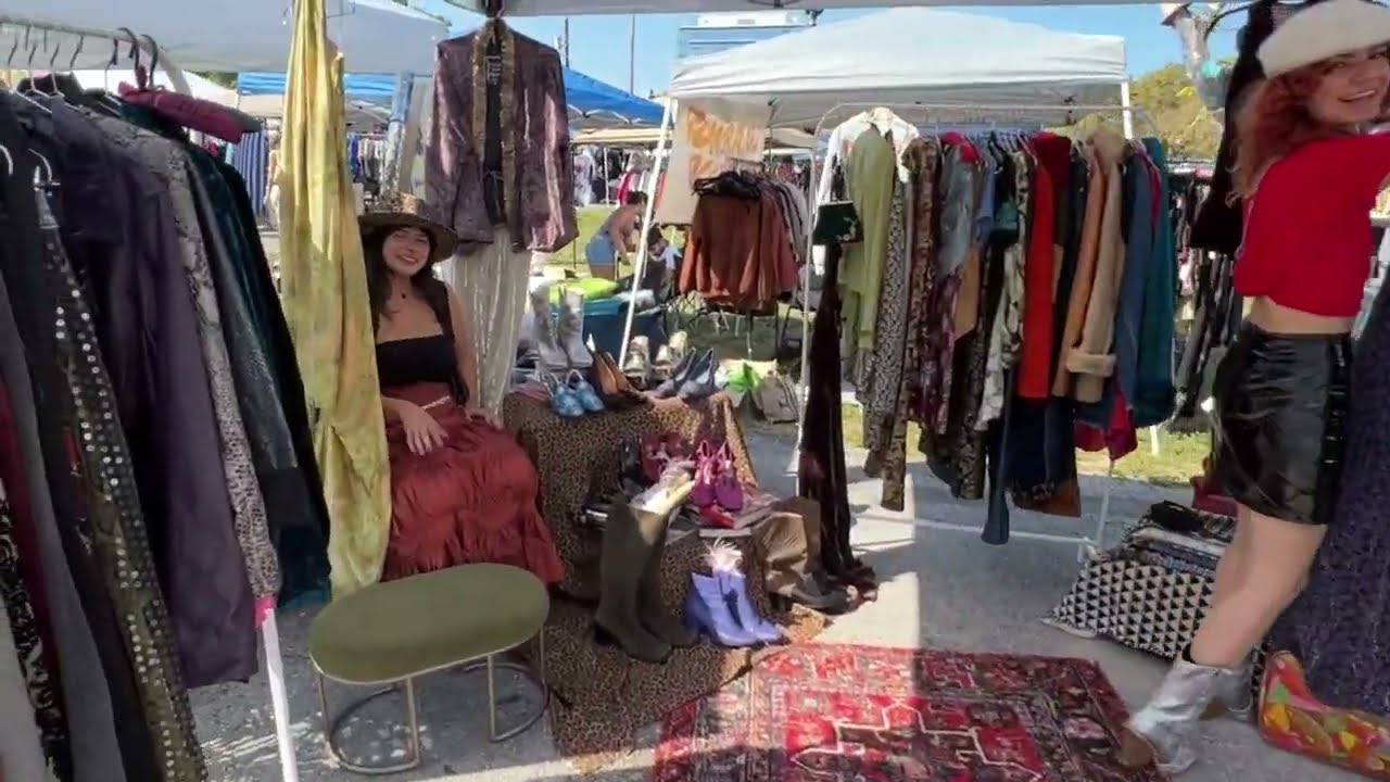 Miami Flea Market Thrifting For Vintage & Throwback Outfits at Magic City Flea