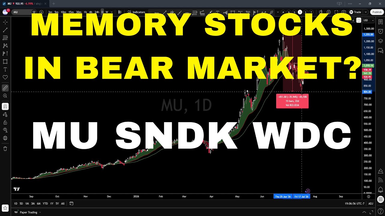 Are The Memory Semiconductor Stocks In A Bear Market? (MU WDC SNDK)