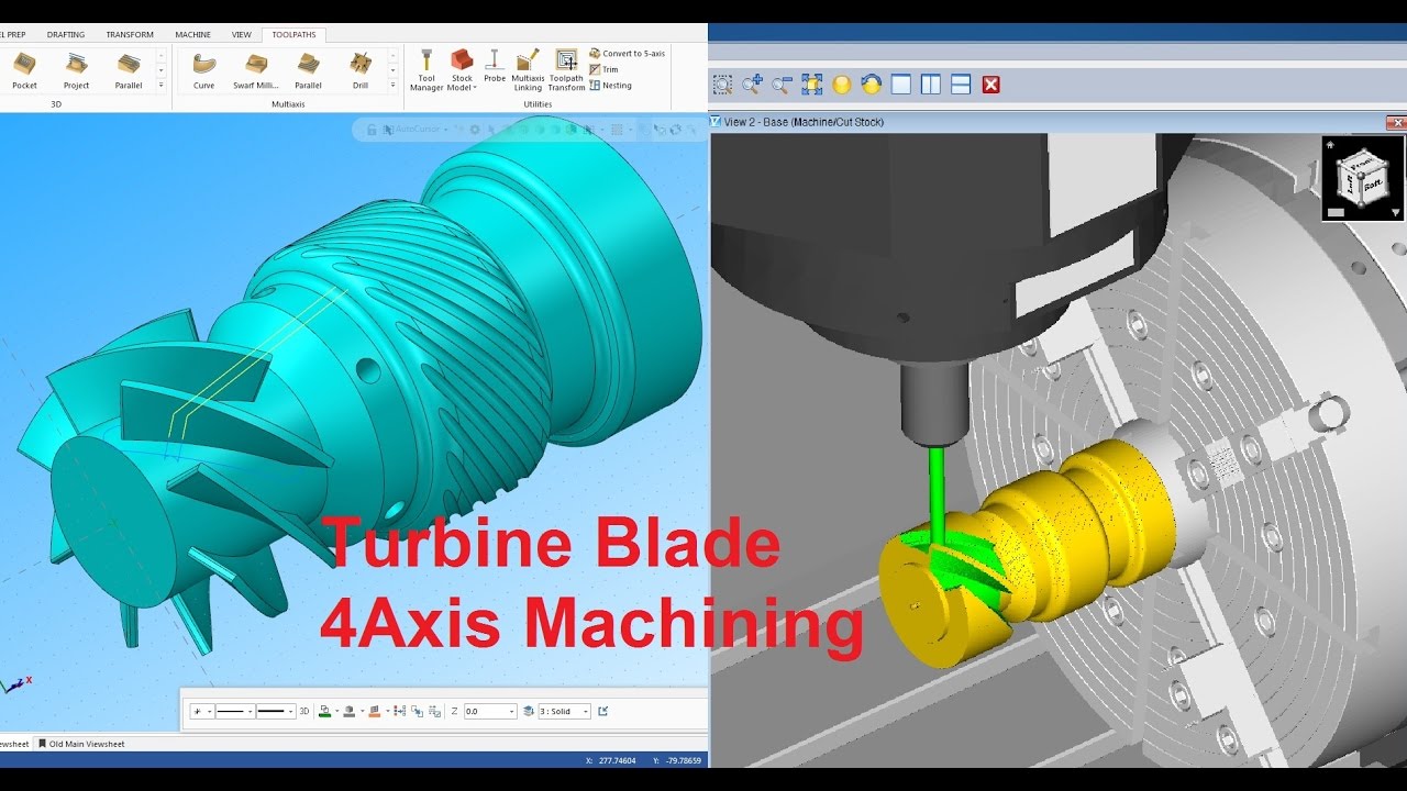 13- Mastercam 2017 4 axis - Turbine Blade Machining