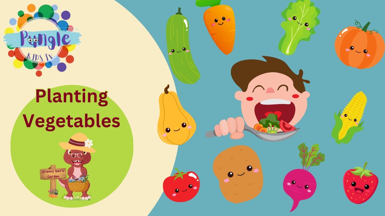 Vegetables and Fruits!! | Granny Rex's Garden! | Fun gardening video for kids!