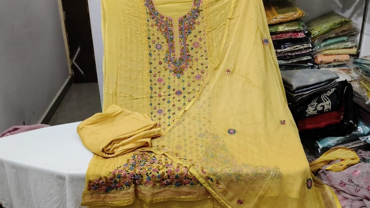 Pure Kolkata work suits | Order No. - 7589789848 | ND Fashions Collections