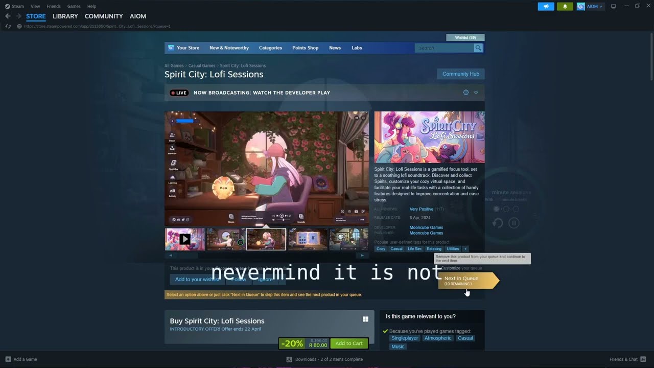 Steam discovery queue but if i get an 