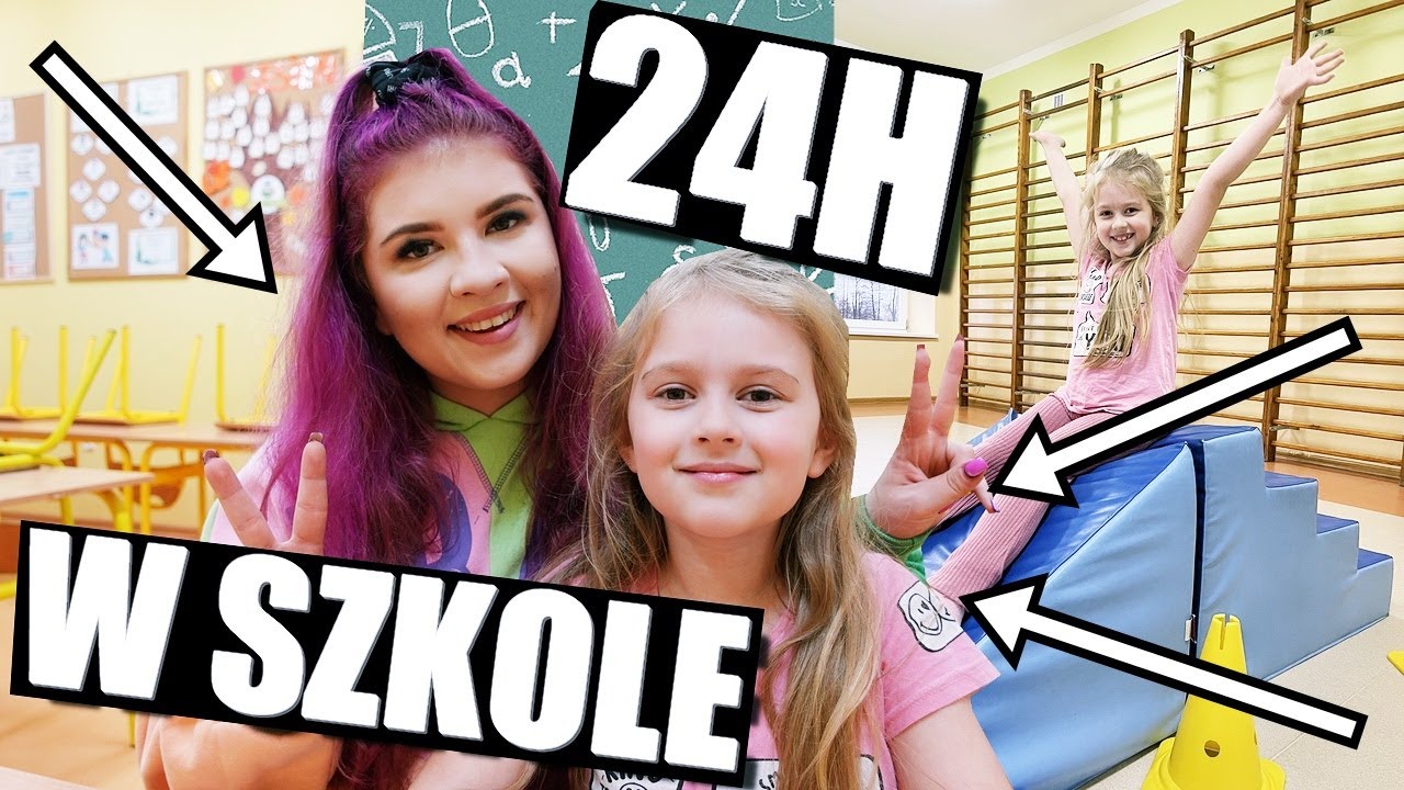 24H W SZKOLE 💜 CHALLENGE 💜 SPECJALNE LEKCJE 💜 OLIWKA MNIE STRASZY 😱