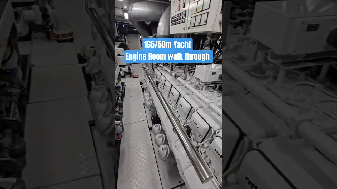 165'/50m Oceanfast Yacht Engine Room. 