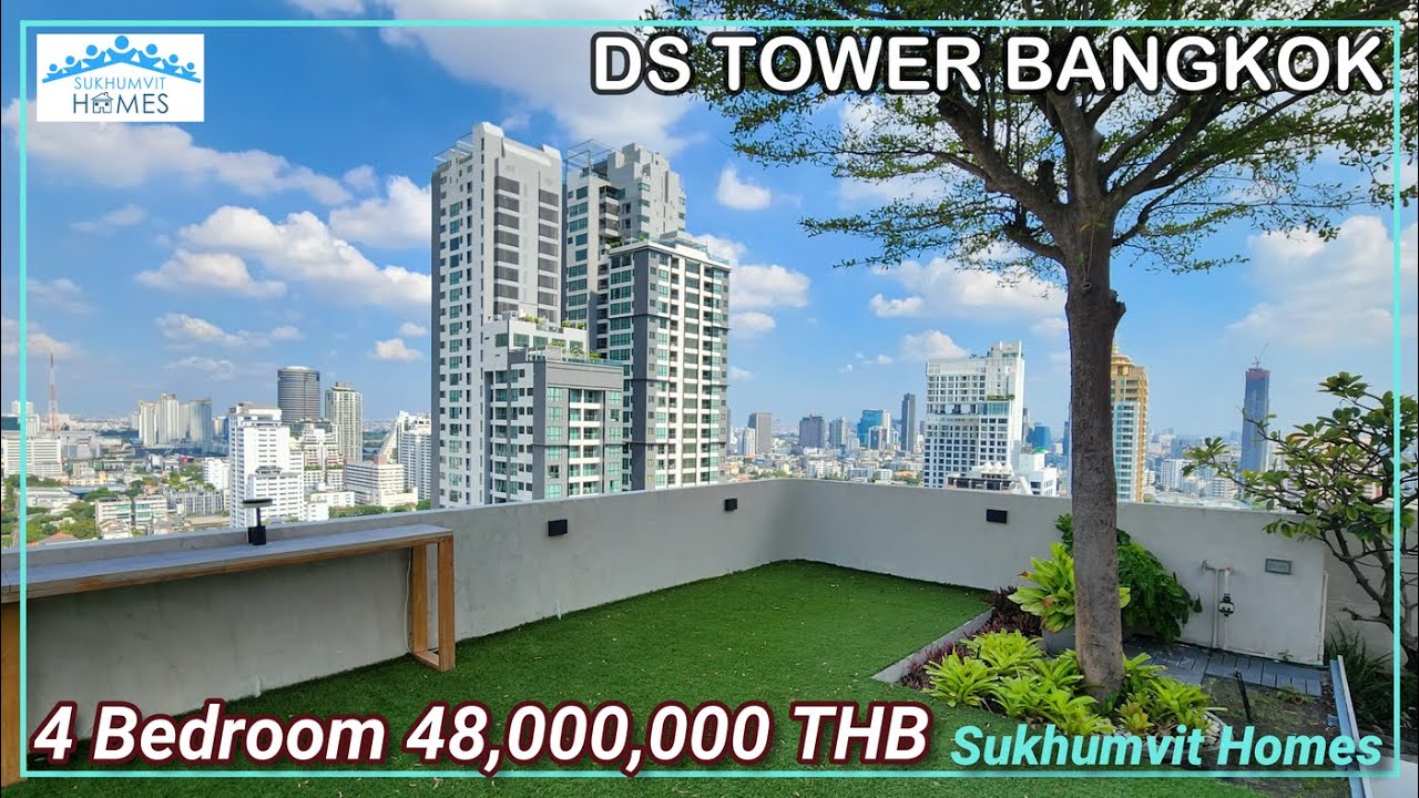 Luxury Condo with Huge Terrace For Sale DS Tower Bare Shell 4 Bedroom Bangkok