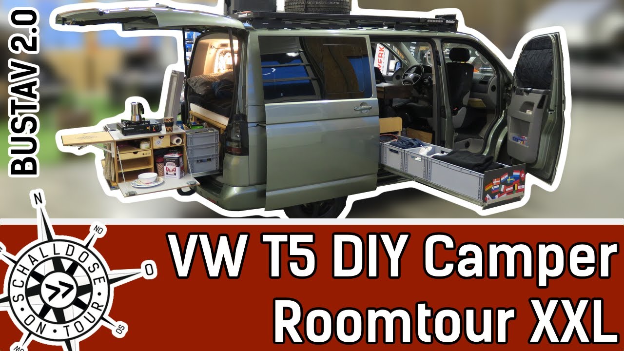 XXL Roomtour VW T5 || DIY Camper Selbstausbau || Bustav 2.0 || SCHALLDOSE ON TOUR