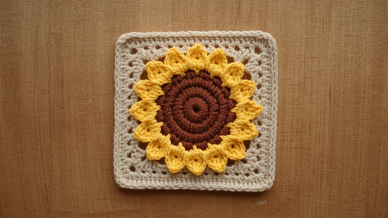 Beautiful Crochet Sunflower Granny Square 🌻 | Easy & Quick Crochet Tutorial for Beginners