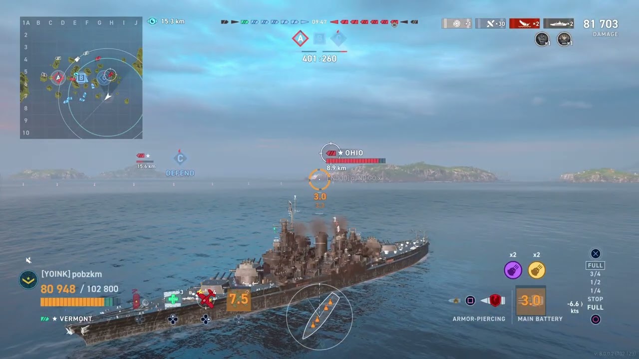 Vermont - unaccounted 6-pack 232k - World of Warships: Legends