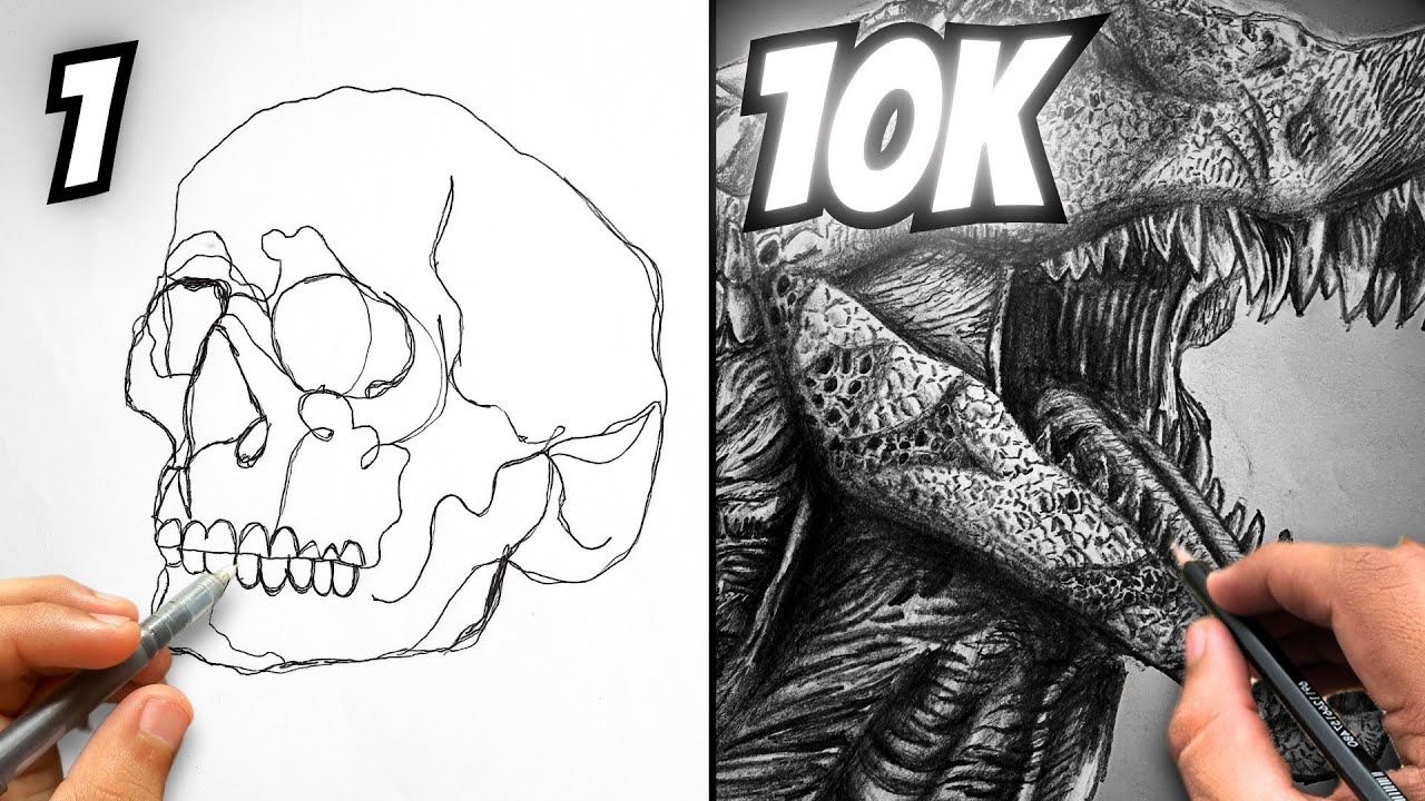 ¡Dibujo con 1 vs 10.000 Líneas!
