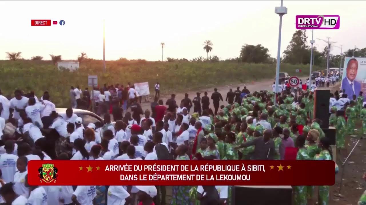 Arrivée du Président de la République à Sibiti, dans le département de la LEKOUMOU