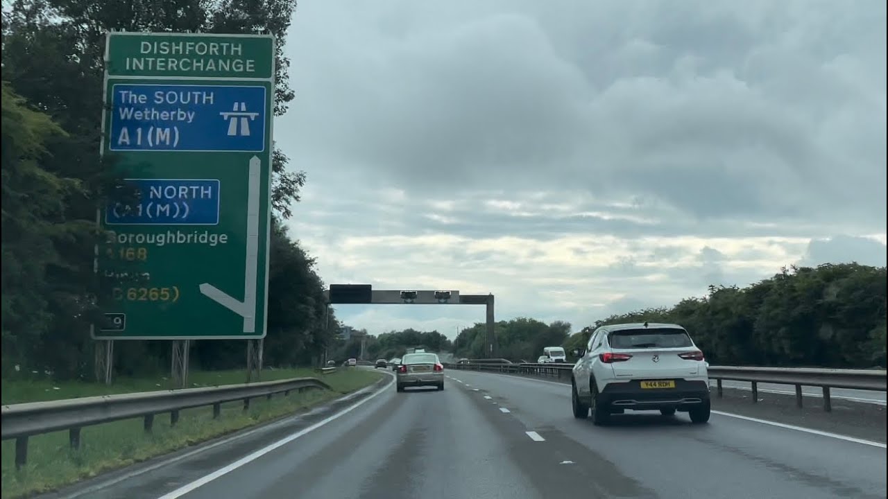 Driving the A168 & A1(M) near Thirsk: Dishforth Interchange - 20/06/23 // dashcam footage // ASMR
