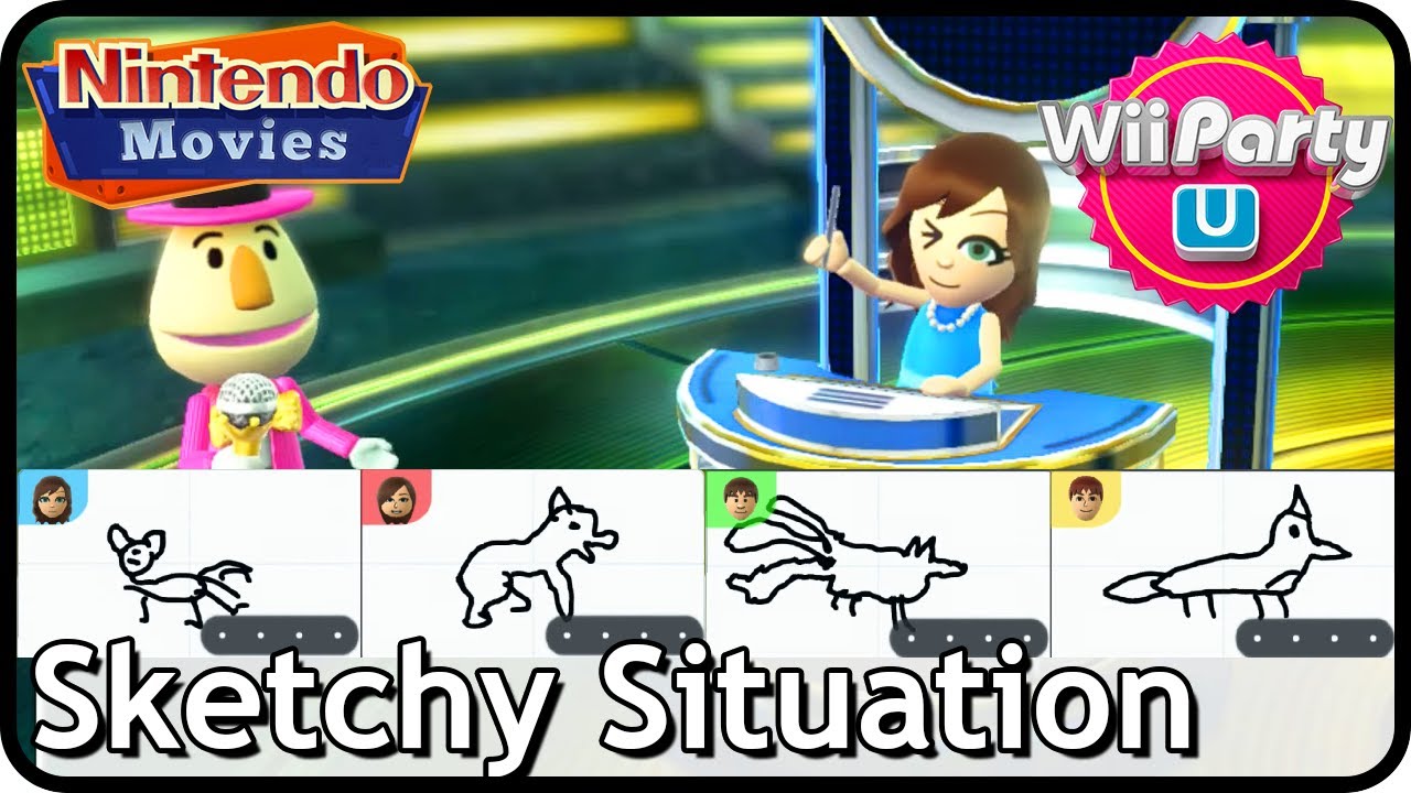 Wii Party U - Sketchy Situation (4 Players, Danique vs Thessy vs Rik vs Maurits)