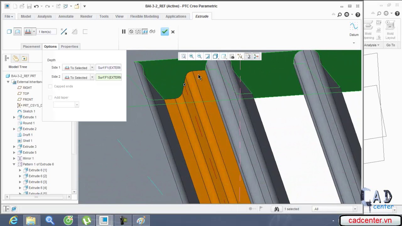 Khuôn - Bai 3-2 Tach khuon chi tiet grill - PTC Creo Parametric