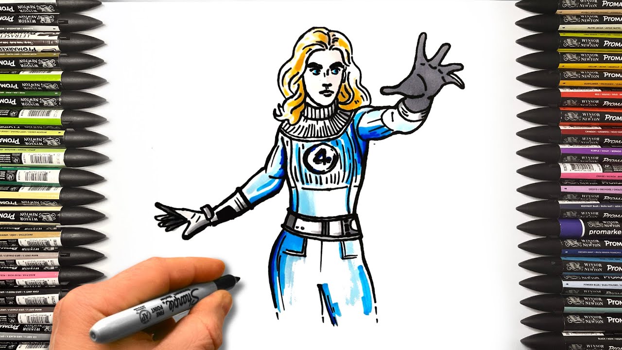 How To Draw The invisible Woman | Fantastic 4 | Step by Step Drawing Tutorial