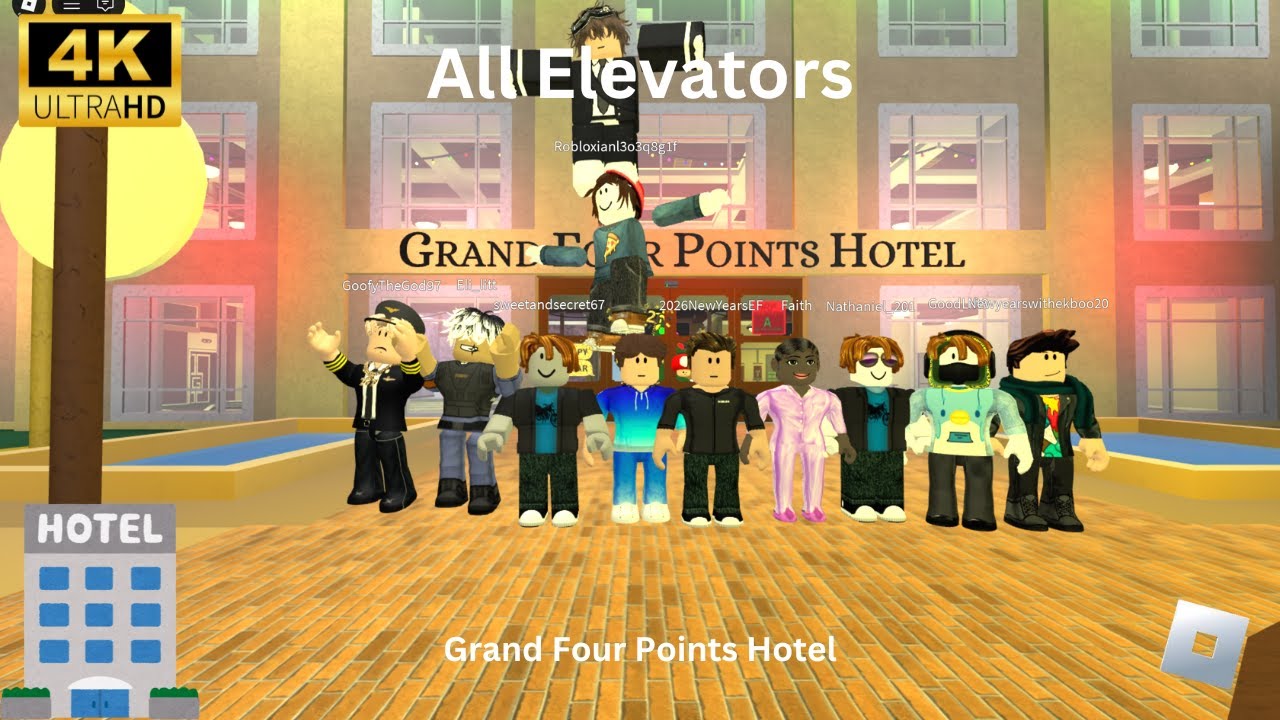 [4K] All Elevators - Grand Four Points Hotel - Roblox