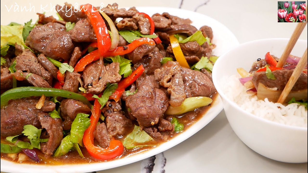Bò Xào Tiêu Đen, Bí Quyết giúp Thịt Bò Xào Mềm Ngon Không Bị Dai, Không Khô, Sauté Beef, Vanh Khuyen