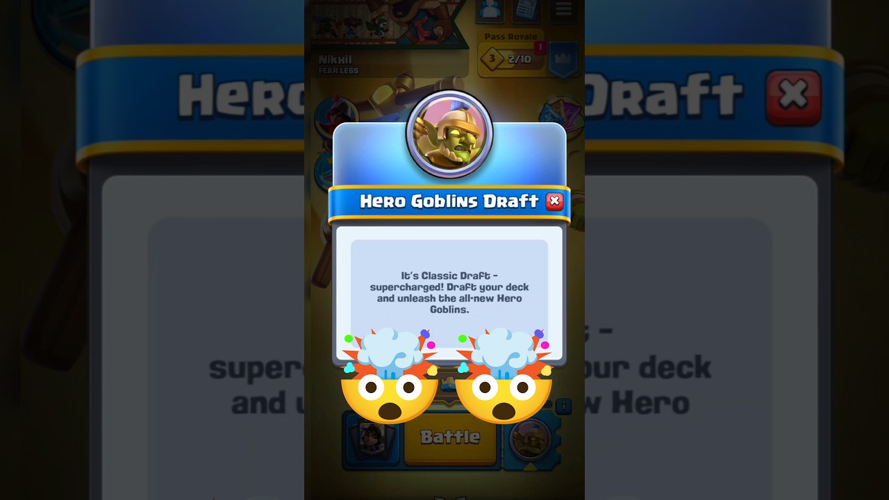 Hero Goblins Draft 🤯 | clash royale challenge | 