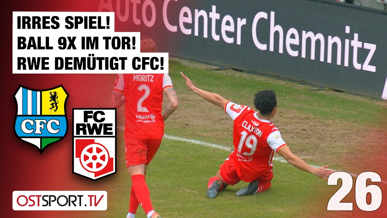 IRRES SPIEL! Ball 9x im Tor! RWE demütigt CFC! Chemnitz - Erfurt | Regionalliga Nordost