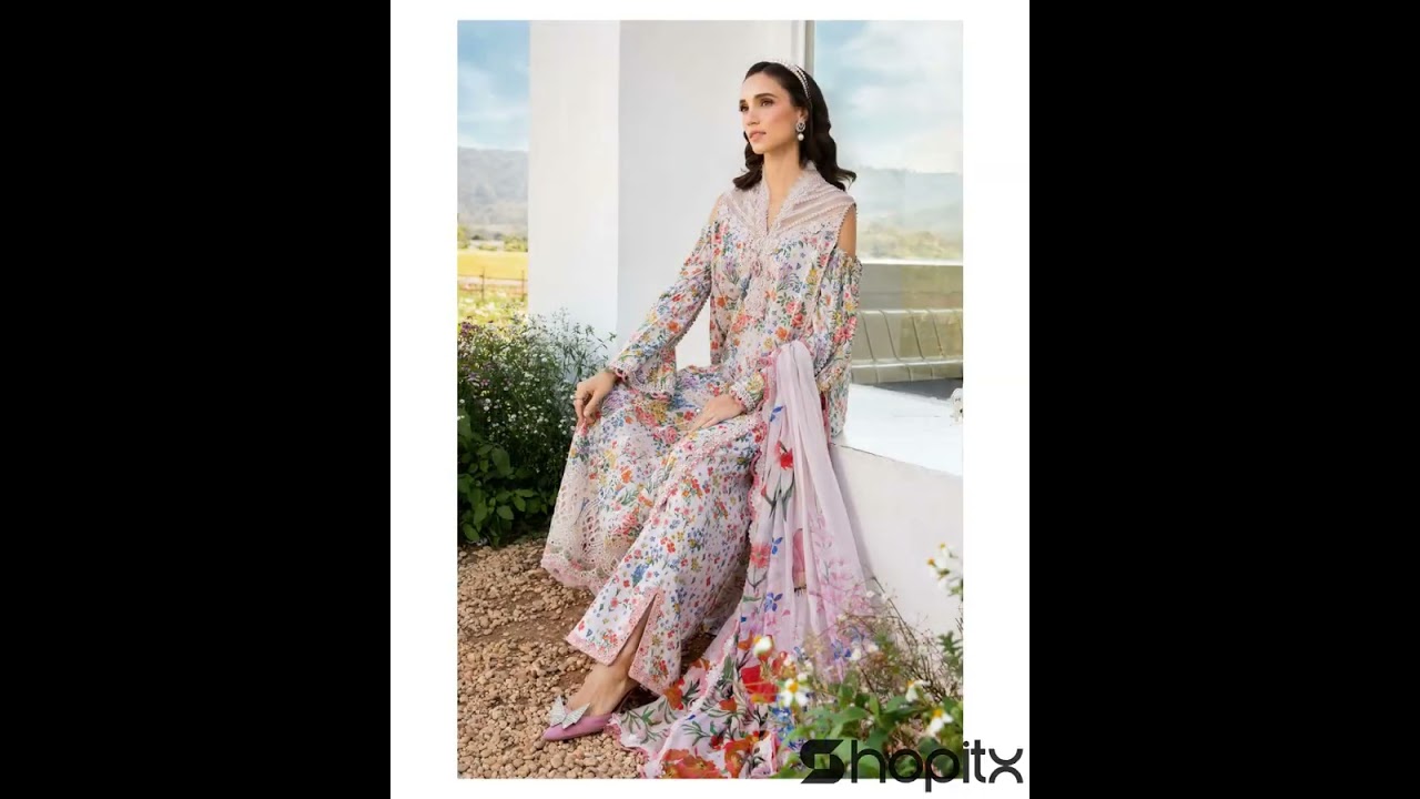 3Pc Unstitched Printed Lawn Suit - Vibrant Print Design