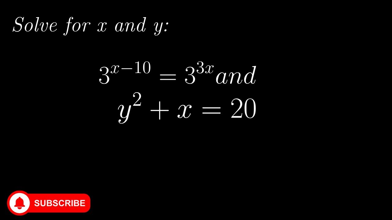 System of Equations Trick: Exponents Meet Quadratics