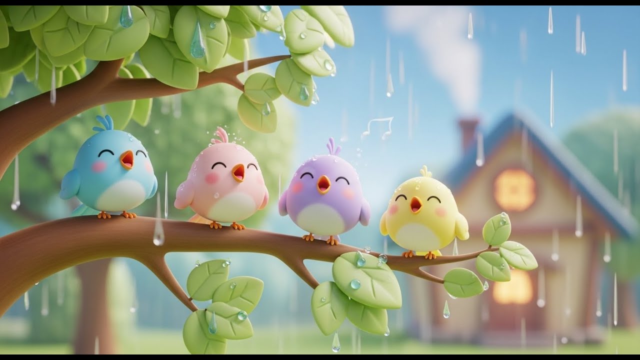 Little Cloud Rain Song | Cute Weather Nursery Rhyme for Kids | Sing-Along & Learning Songs