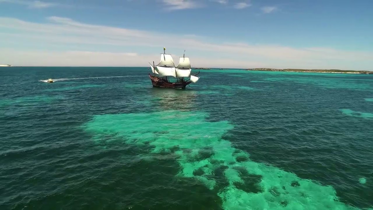 Duyfken 1606 Replica sailing off Fremantle Western Australia
