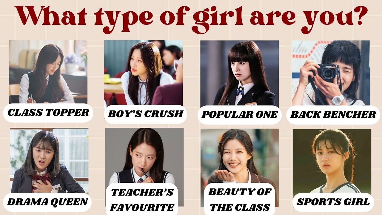 Which Type of Girl Are You at School?🔥☠️👀 | Personality Quiz #kdrama #school #korean @quizgalaxtopia