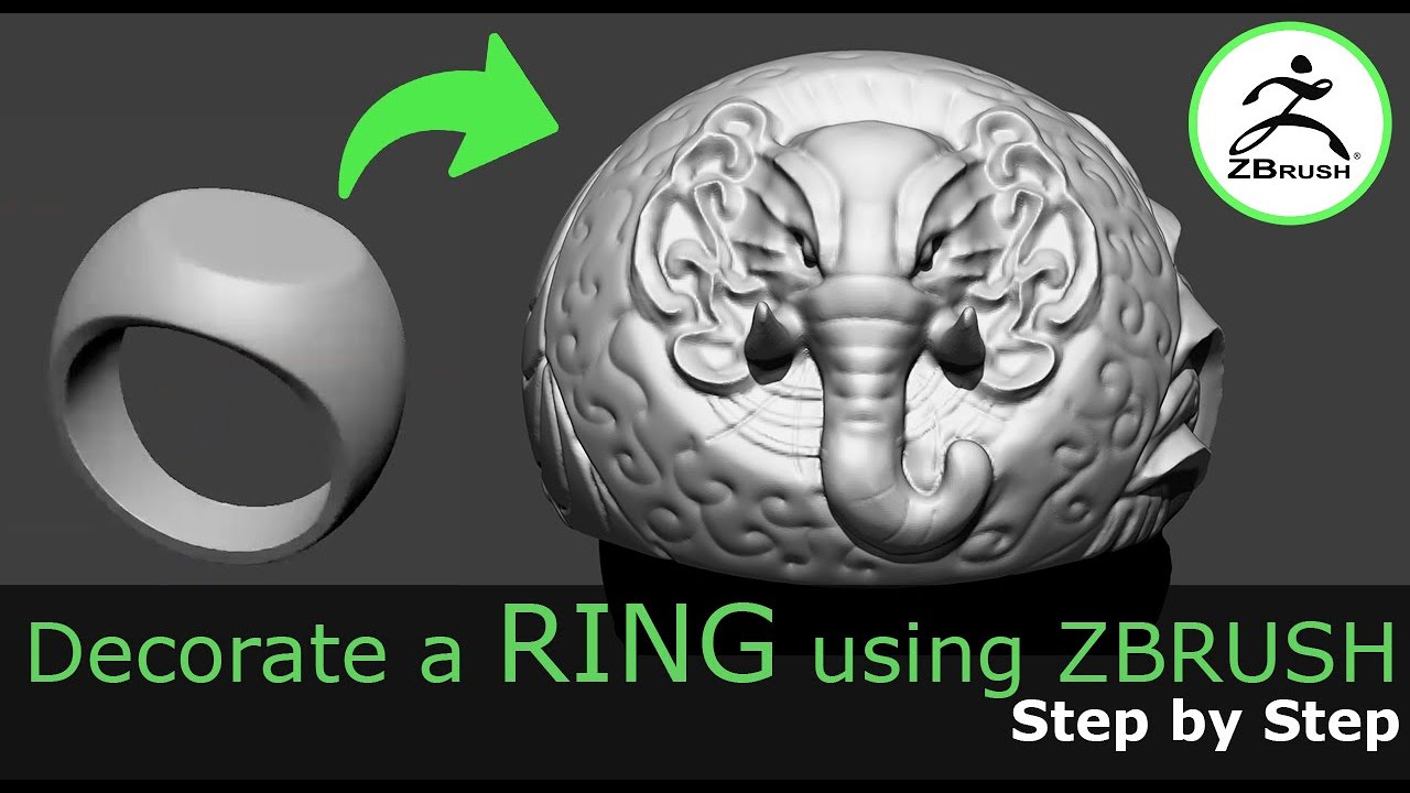 🦣 Sculpting an Elephant Ring in ZBrush | Digital Jewelry Tutorial