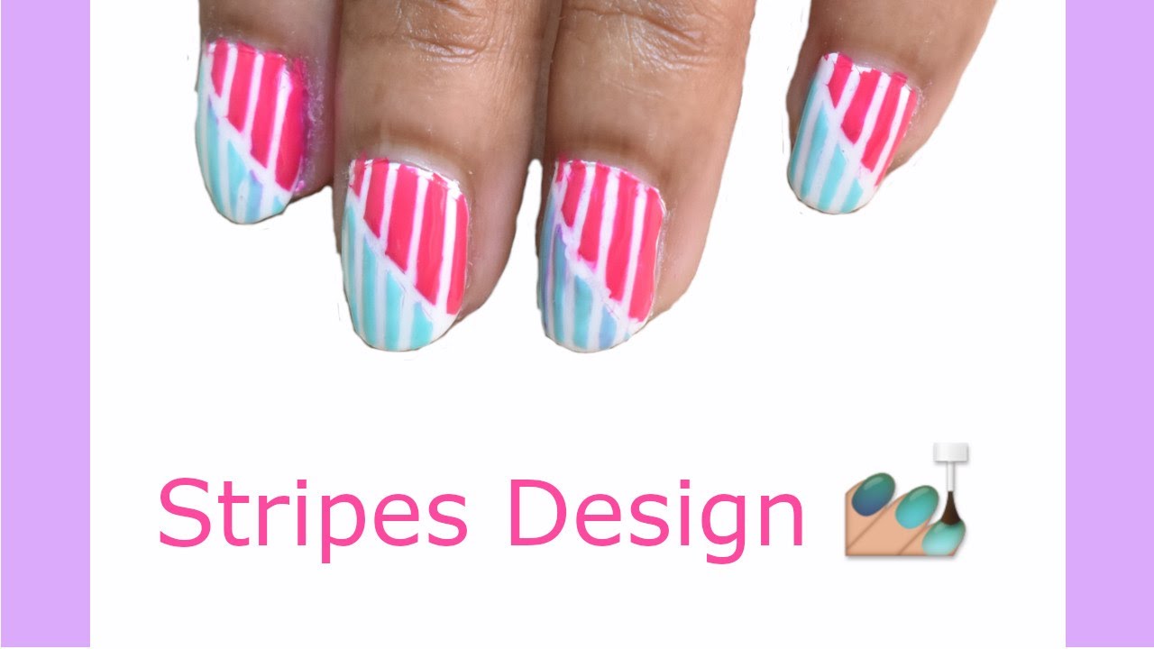 Nail Art Stripes Design using Striping Tape