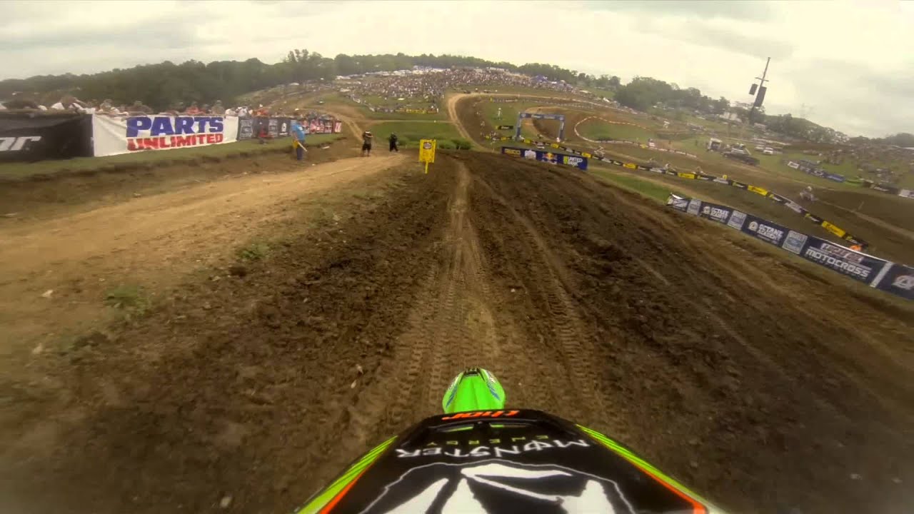 GoPro HD: Ryan Villopoto Lap 1 Moto 1 - High Point MX Lucas Oil Pro Motocross Championship 2013