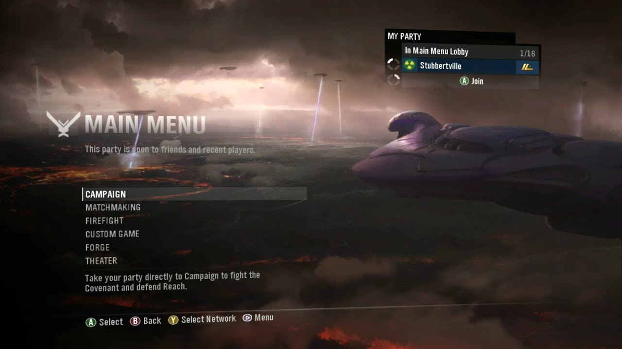 Halo Reach Main menu