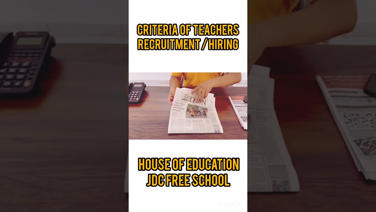 How to apply as a teacher in JDC free school House of Education #JDC #ZafarAbbas #FreeSchool #Jobs
