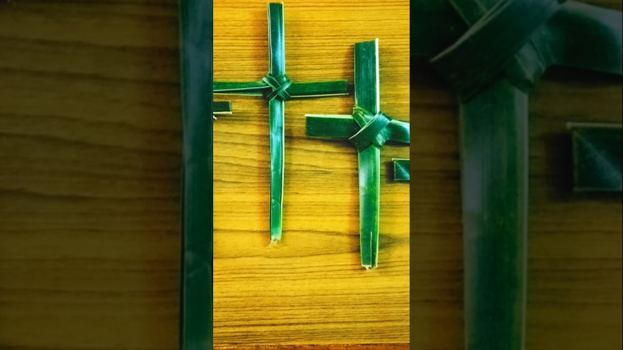 How to make a Cross from a Palm leaf #shorts #ytshorts #subscribe