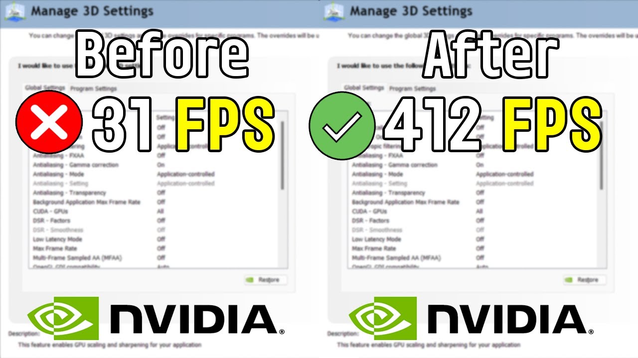🔧 NVIDIA CONTROL PANEL: BEST SETTINGS TO BOOST FPS FOR GAMING  | Optimize NVIDIA 🔥