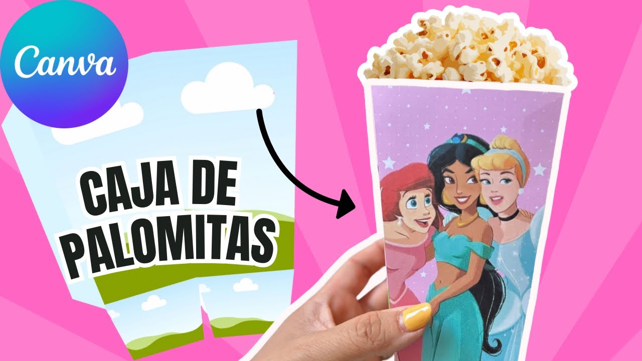 Cómo hacer caja de palomitas personalizada en Canva.