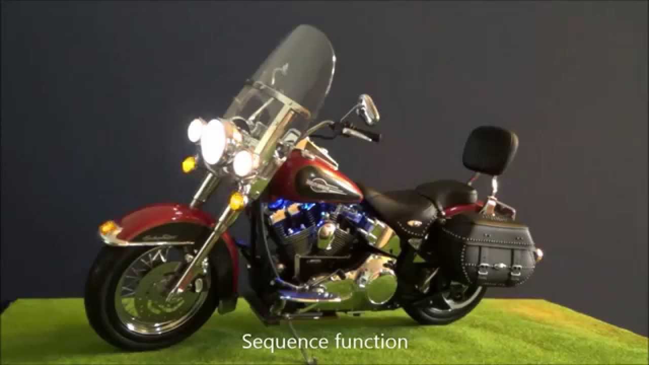 Harley Davidson Franklin mint 1:10 diecast Heritage Softail classic LED tuning by MBW