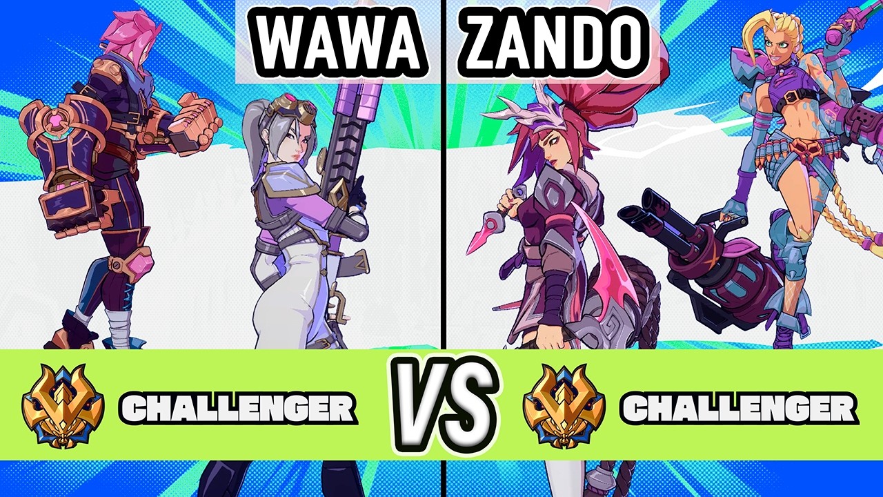 2XKO ▰ Wawa (Caitlyn / Vi) vs Zando (Akali / Jinx) ▰ High Level Gameplay
