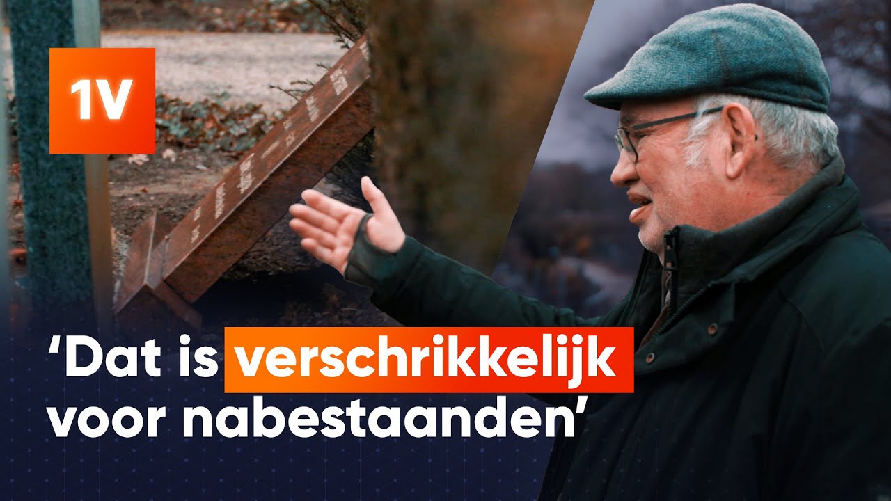 Ondergelopen graven en verzakte grafstenen door extreem weer