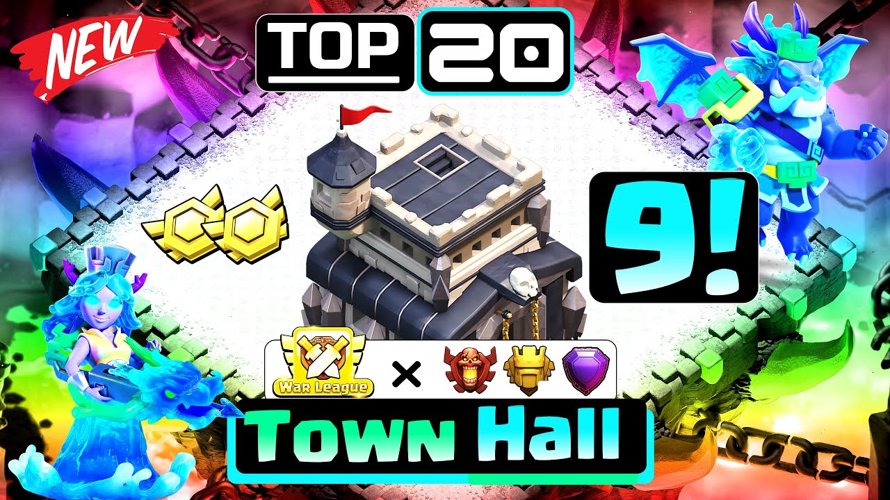 TOP 20 TH9 WAR BASE+WITH LINK|2024|BASE TH 9 TERKUAT best anti 3 Star & anti Dragon war base 2024