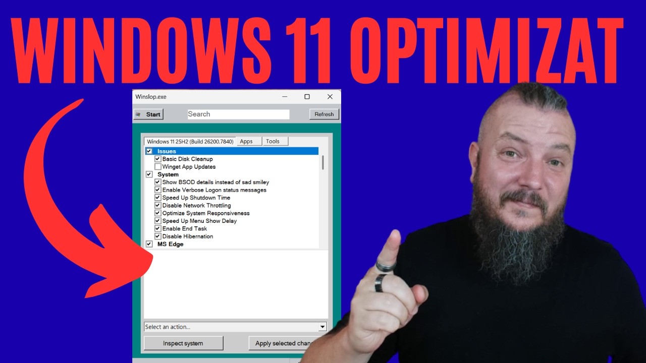 Optimizare Windows 11 cu WINSLOP