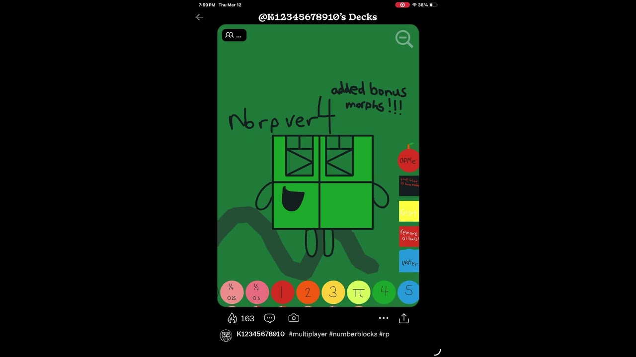 Number blocks flood with water and drown
