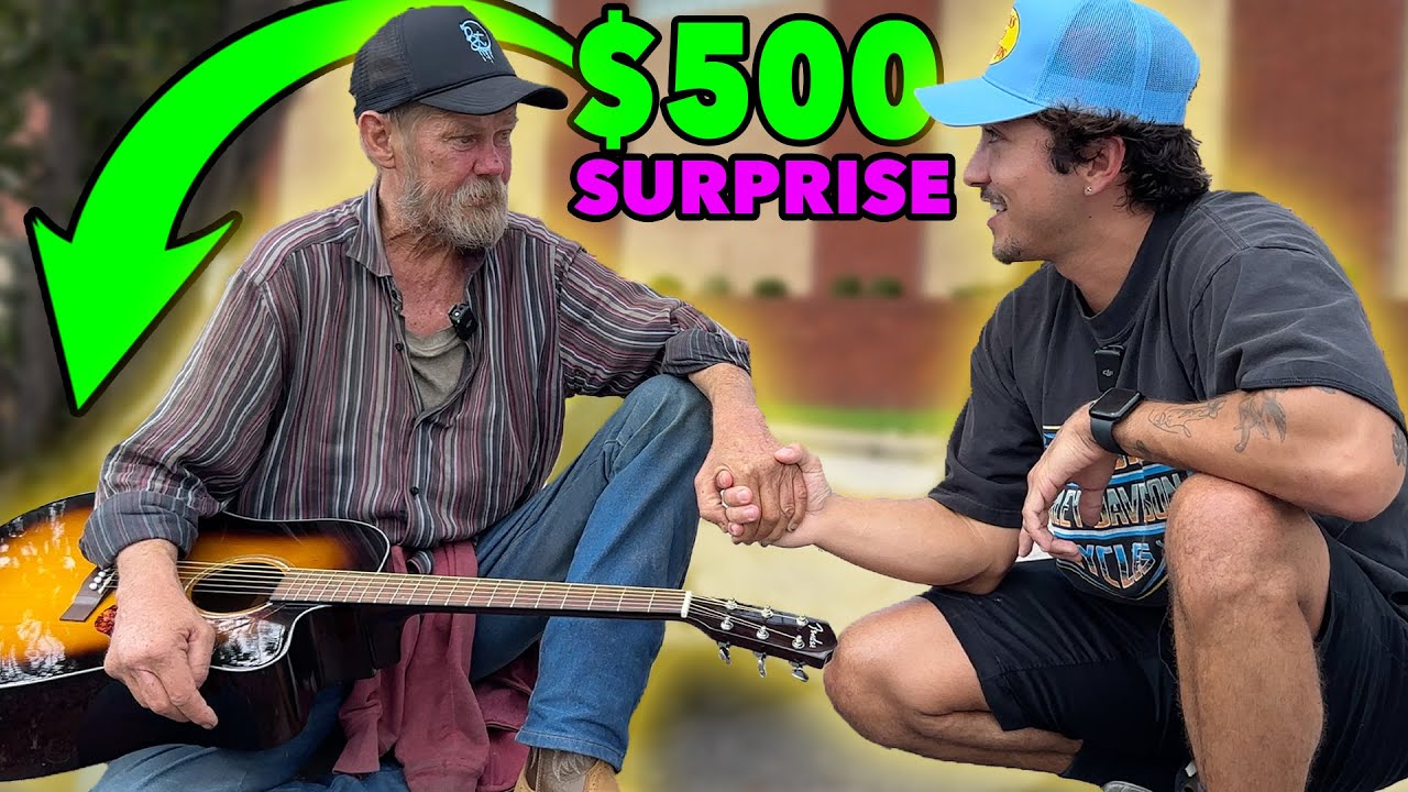 Surprising HOMELESS Cowboy With $500 Guitar... (Emotional)